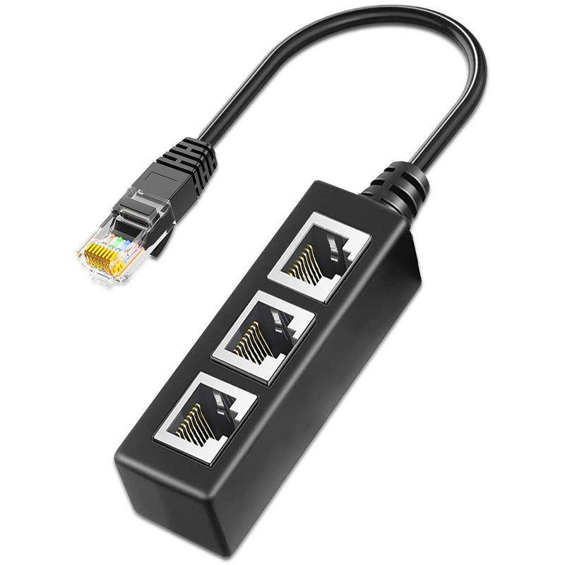 Ankky RJ45 Ethernet Splitter Cable, 1 to 3 Port Adapter, Cat5/Cat6 Compatible, ONE at A TIME - Image 1