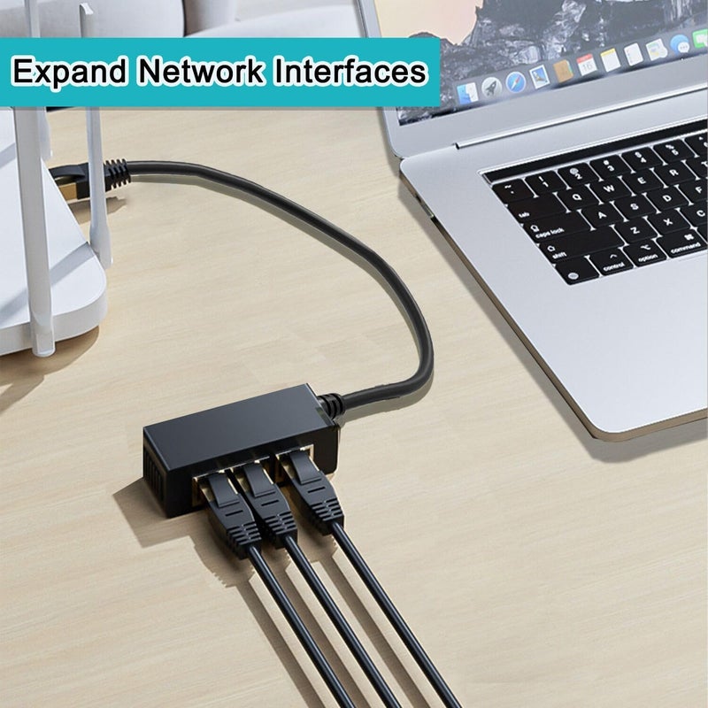 Ankky RJ45 Ethernet Splitter Cable, 1 to 3 Port Adapter, Cat5/Cat6 Compatible, ONE at A TIME - Image 2