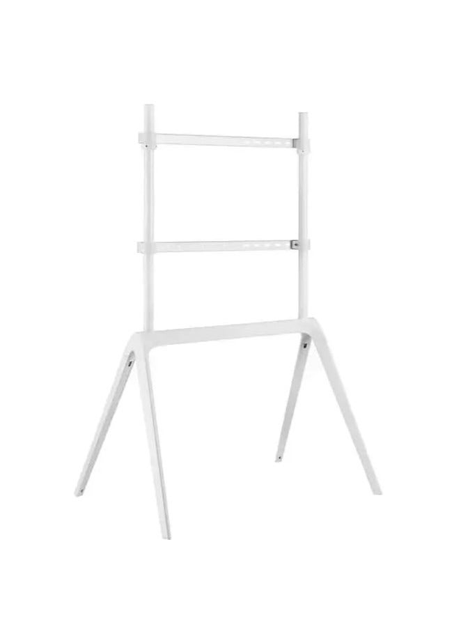 Skilltech Steel Studio SH‑1446FS Matte White Floor TV Stand – 60 kg Load, VESA 600×400, Sleek Studio Mount for 65″–86″ Screens, Cable‑Managed & Easy Assembly - Image 2