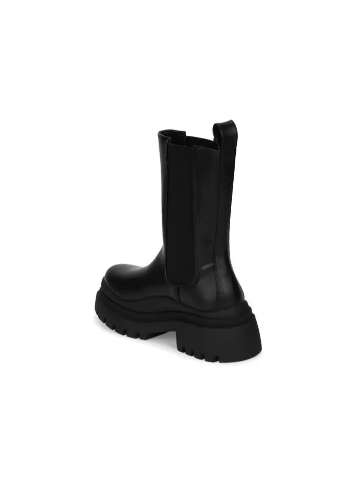 Truffle Chunky Chelsea Biker Boots