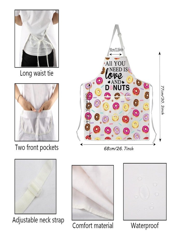 PXTIDY Donut Apron - Kitchen Apron - Love And Donuts Apron - Unisex - One Size Fits All - Polyester Blend - 2 Pockets - Women, Friends And Loved Ones, Cooking Enthusiasts, Gardeners - Image 3
