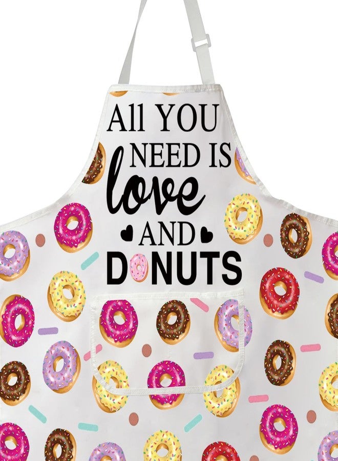 PXTIDY Donut Apron - Kitchen Apron - Love And Donuts Apron - Unisex - One Size Fits All - Polyester Blend - 2 Pockets - Women, Friends And Loved Ones, Cooking Enthusiasts, Gardeners - Image 2