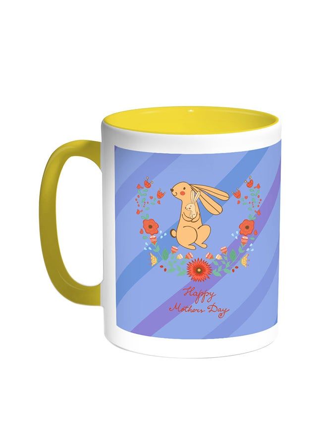 RKN Happy Mother's Day Printed Coffee Mug Yellow White 11 ounce - Image 2