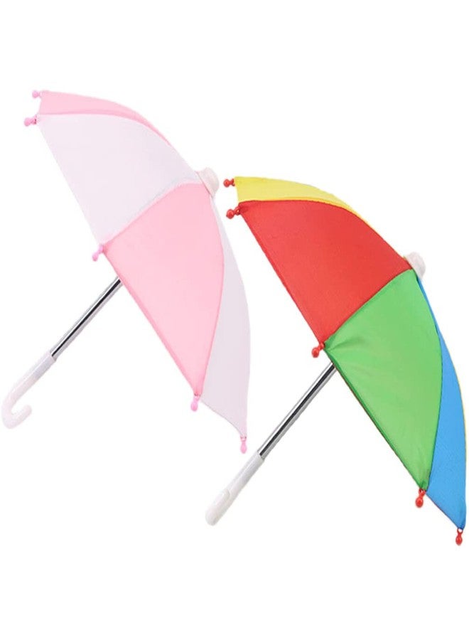 Toddmomy 2pcs Mini Colorful Umbrella for Dolls,Cute Umbrellas Model Miniature Beach Umbrella Toy for Dollhouse Decoration Photography Props - Image 1