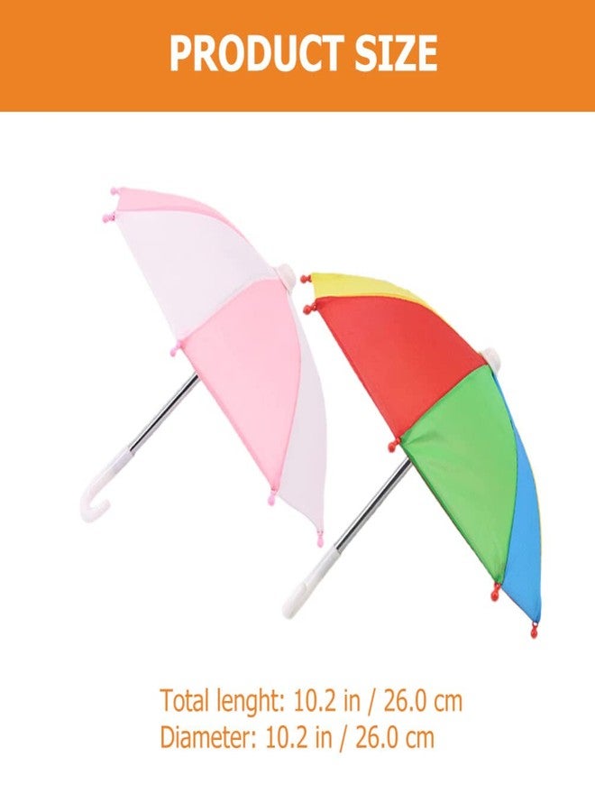 Toddmomy 2pcs Mini Colorful Umbrella for Dolls,Cute Umbrellas Model Miniature Beach Umbrella Toy for Dollhouse Decoration Photography Props - Image 4