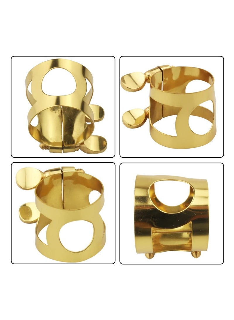 SYOSI - Sax Ligature Alto Saxophone Mouthpiece Ligature Fastener - Gold Plated Brass - Image 1