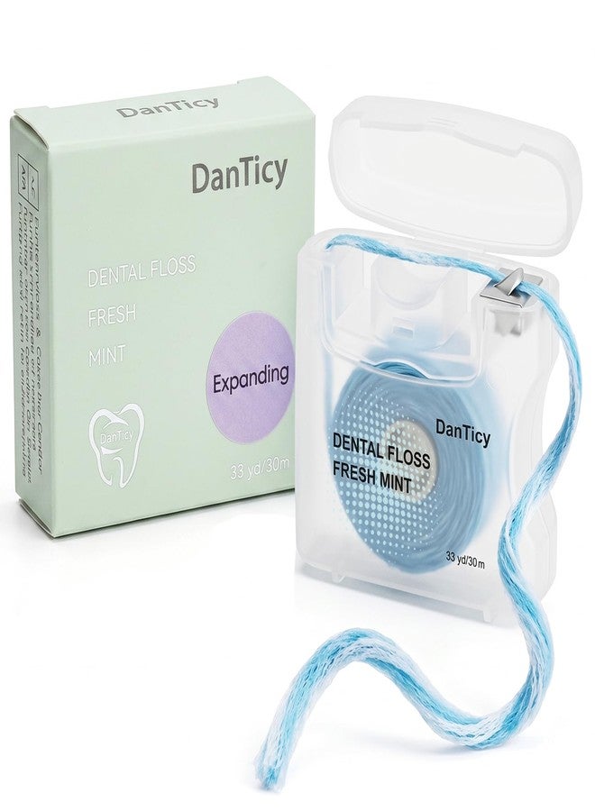 DanTicy Woven Dental Floss, Dentist-Designed, Waxed, Expanding, Kid-Friendly String Floss for Oral Care (Mint, 1 Pack - Image 1