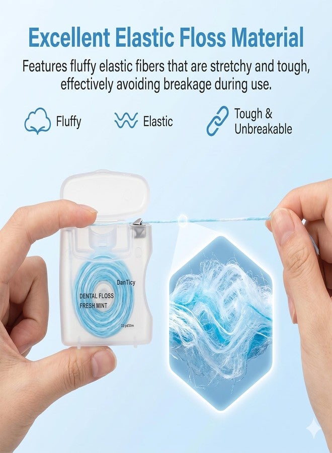 DanTicy Woven Dental Floss, Dentist-Designed, Waxed, Expanding, Kid-Friendly String Floss for Oral Care (Mint, 1 Pack - Image 3
