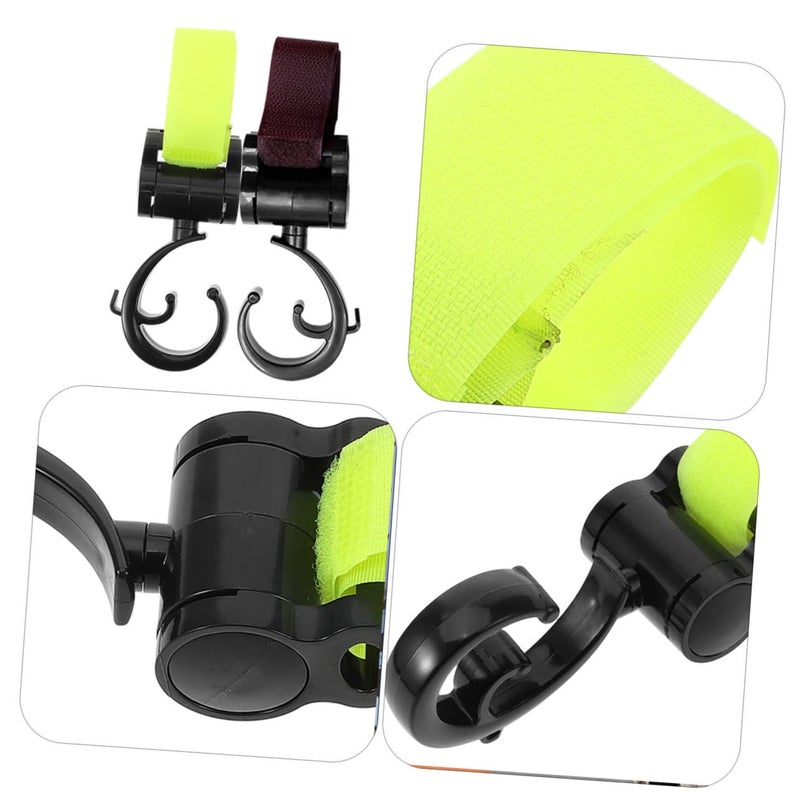 2 Pack Stroller Hooks for Bags Diaper Storage Shopping Motorcycle Scooter Black - Image 3