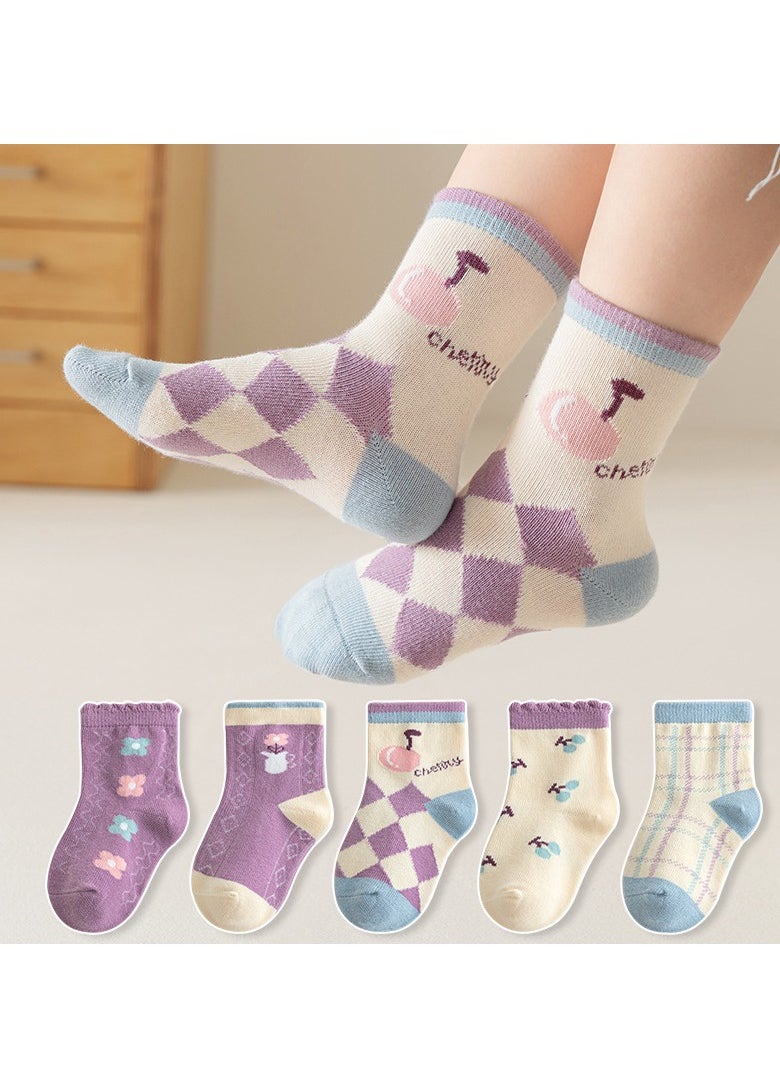 Generic - Child Absorb Sweat and Ventilate Socks 5 Pairs High Quality Socks One Size Fits All - Image 1