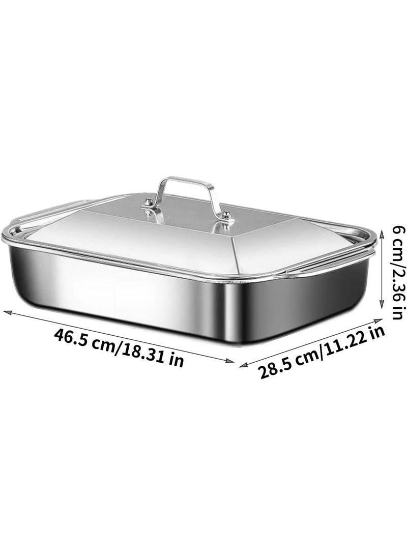 Arabest Lasagna Pan – stainless steel baking dish, oven-safe pan, with lid and handle | high-temperature resistant cookware designed for lasagna, baked dishes, desserts, and serving meals for home or restaura - Image 4