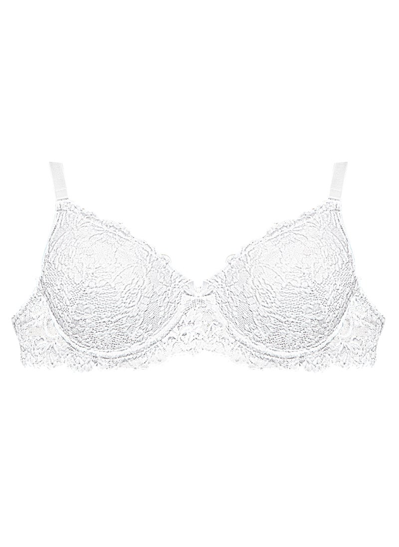 Dadoush - Unlined women's bra with distinctive lace embroidery, designed with a C cap to provide complete coverage, a women's T-shirt bra with a comfortable and elegant design - Image 1