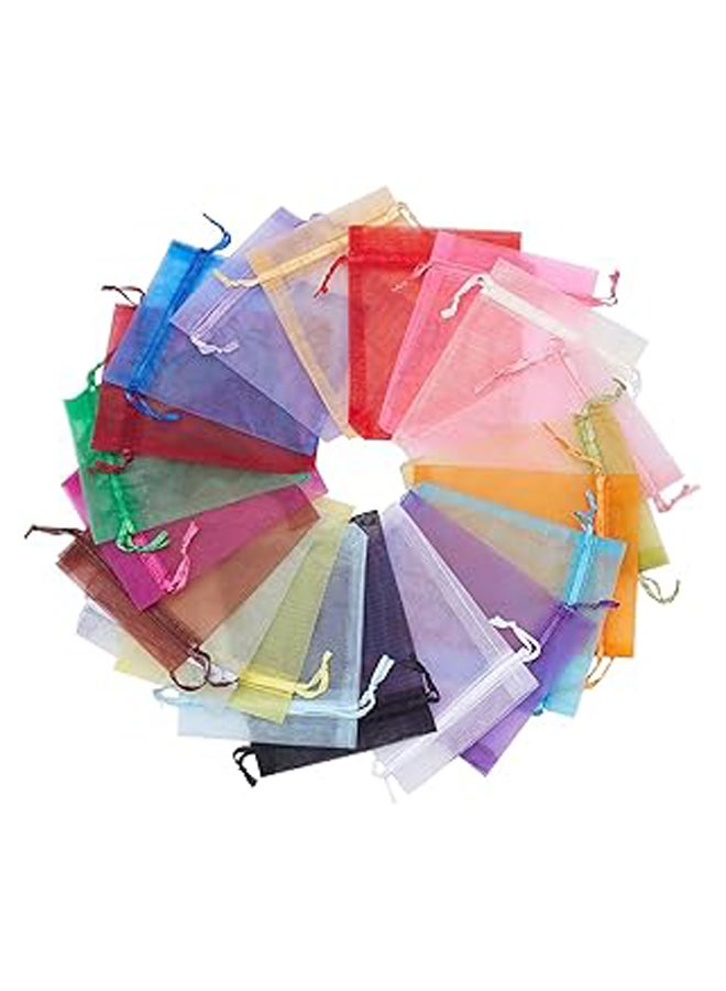 200Pcs 4x4.7 Inches Mixed Color Organza Gift Bags Candy Bags Wedding Favors Bag Jewelry Pouches for Baby Shower, Wedding, Birthday, Party, Christmas  - Image 1