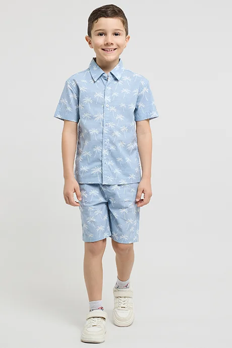 أر أند بي Printed Shirt & Shorts Set