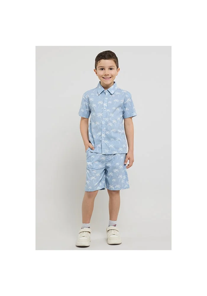أر أند بي Printed Shirt & Shorts Set