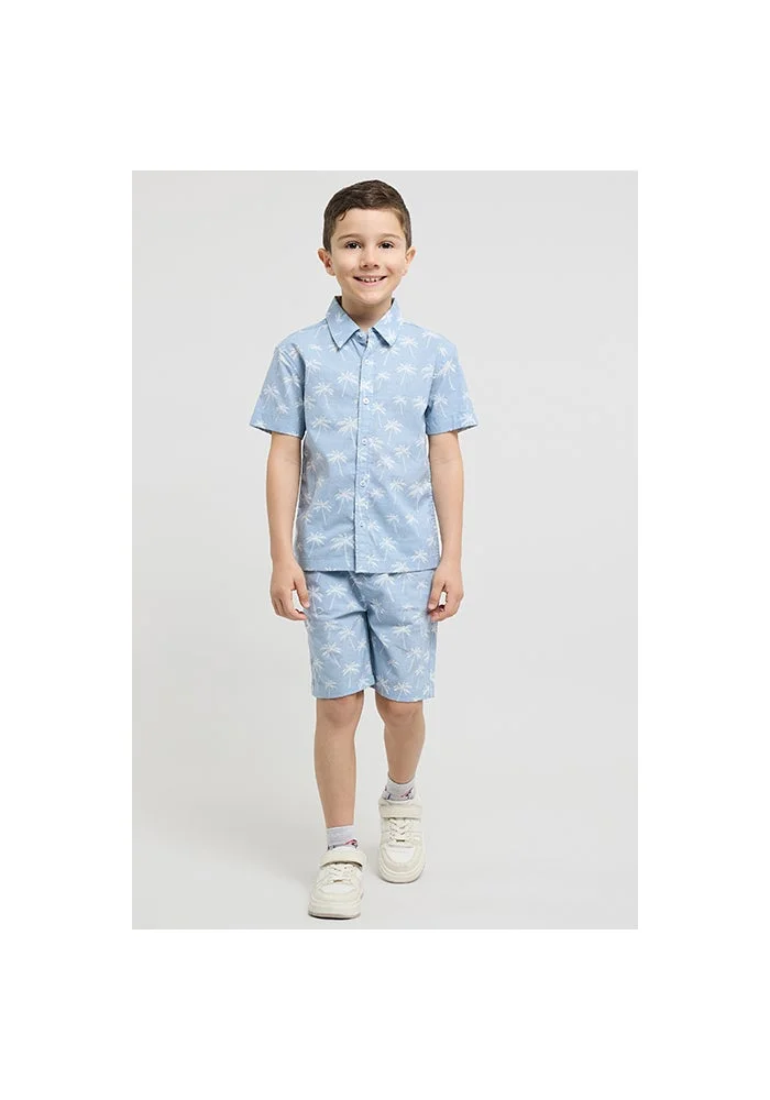 أر أند بي Printed Shirt & Shorts Set