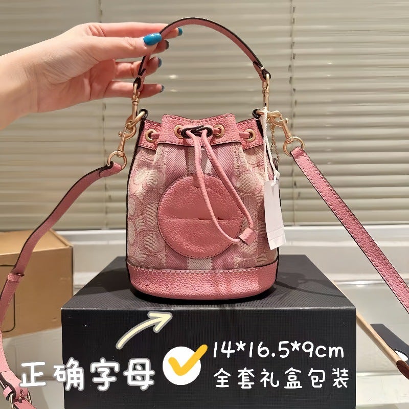 Women'S Bag Mini Bucket Bag Hand-Held Shoulder Bag Fashionable Versatile Hand-Held Cross-Body High-End Small Bag - Image 2