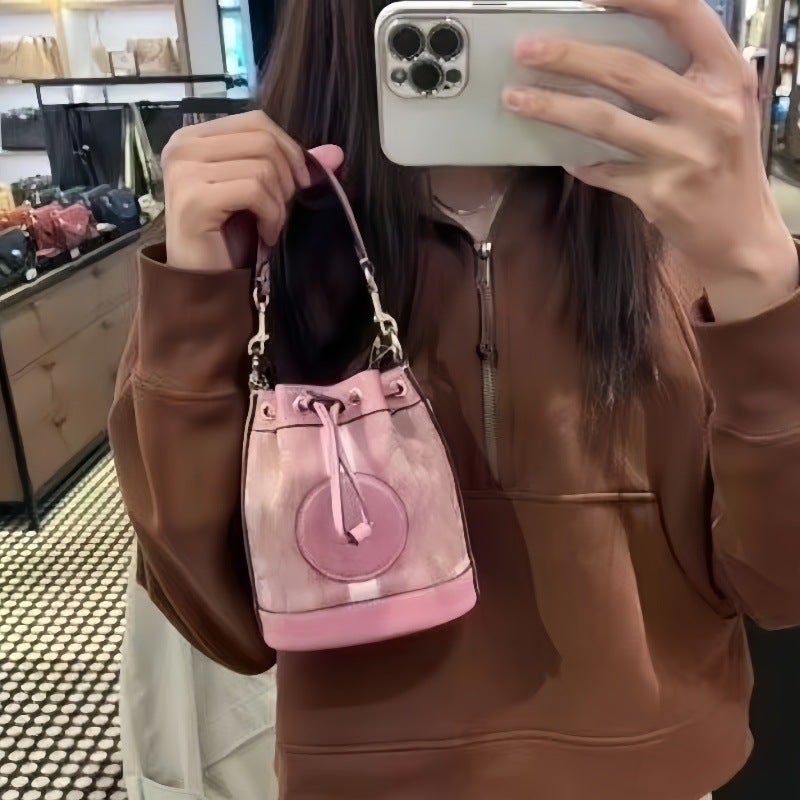 Women'S Bag Mini Bucket Bag Hand-Held Shoulder Bag Fashionable Versatile Hand-Held Cross-Body High-End Small Bag - Image 4