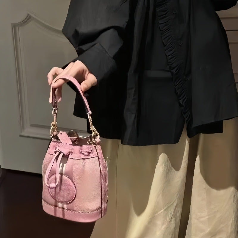 Women'S Bag Mini Bucket Bag Hand-Held Shoulder Bag Fashionable Versatile Hand-Held Cross-Body High-End Small Bag - Image 5