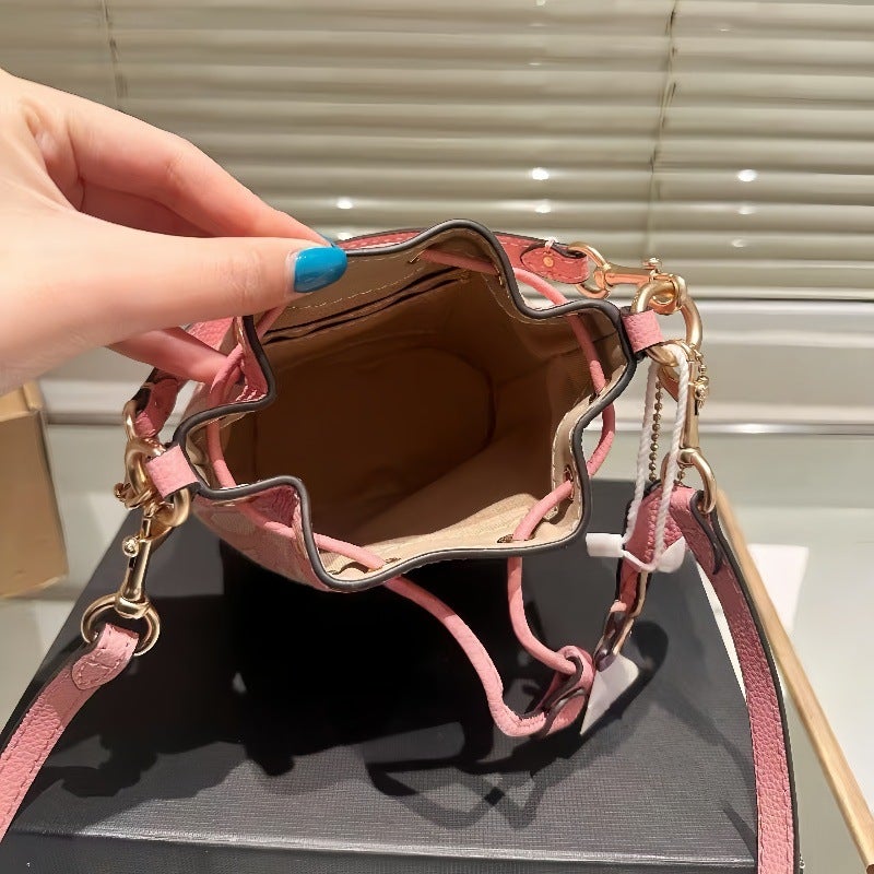 Women'S Bag Mini Bucket Bag Hand-Held Shoulder Bag Fashionable Versatile Hand-Held Cross-Body High-End Small Bag - Image 3