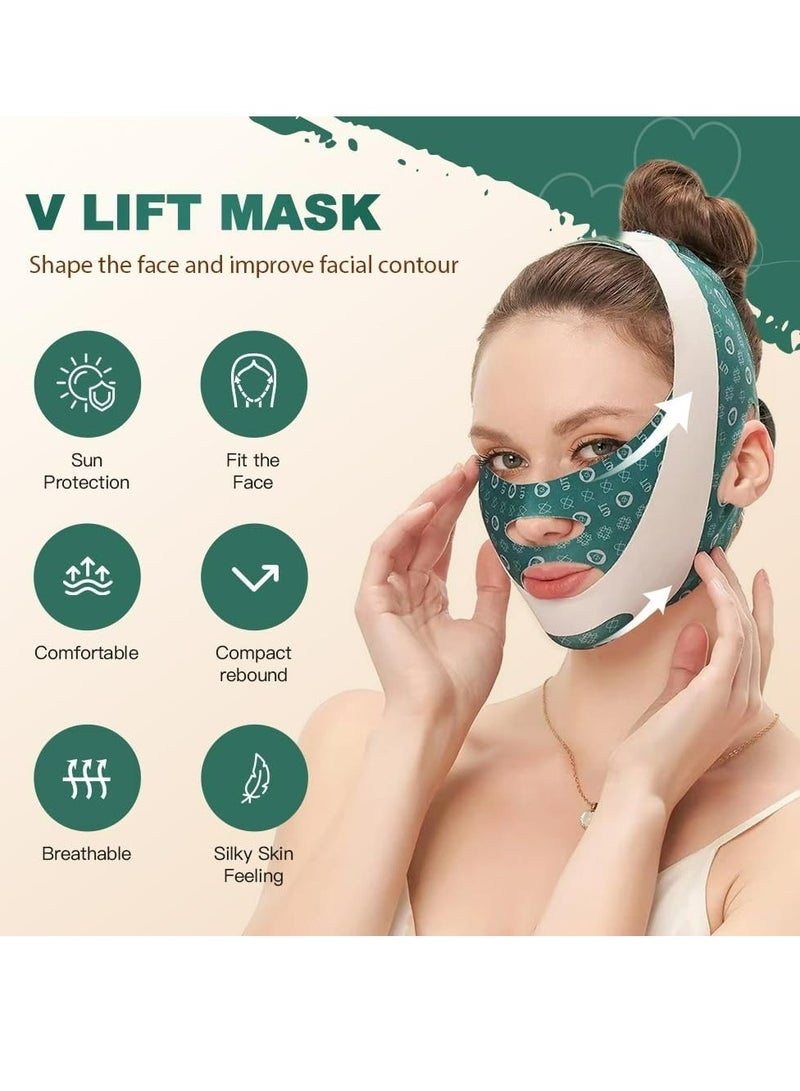 V Shape Face Lift Strap - Relieve Sagging Skin, Reduce Pwelling and Firm Skin, Double Chin Strap, Reusable Grooming Face and Chin Lift Mask for Men and Women - Image 1