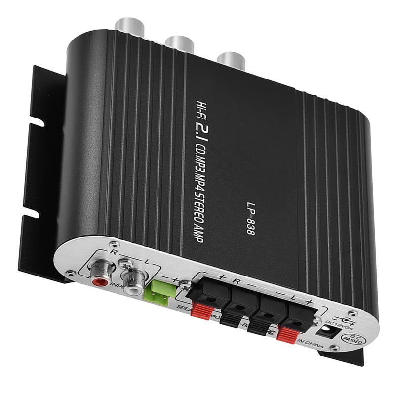 Black 15W X 2 RMS Power Amplifier Enhanced Clarity Depth Aluminum Casing For Vehicle Home - Image 3