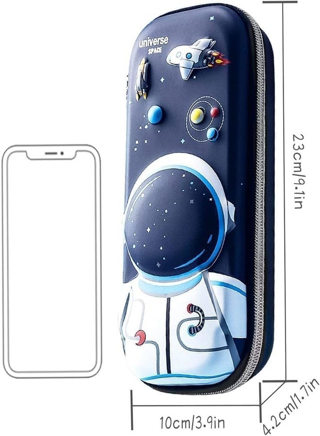Royals hub 3D Cover Eva Space Astronaut Theme Pencil Case Large Capacity Pencil Pouch Bag Compass School Pouch Organizer for Students Kids Stylish Pen Holder Pouch Stationery Box - Image 2