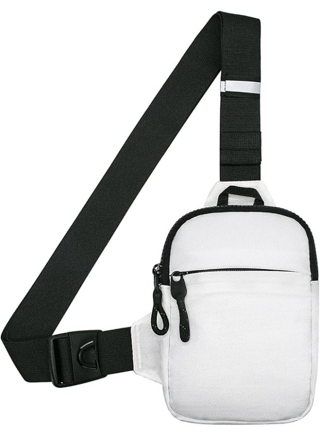 Unisex Sling Bag, Lightweight Water Resistant Crossbody Chest Bag with Adjustable Strap for Men Women, White - Image 1