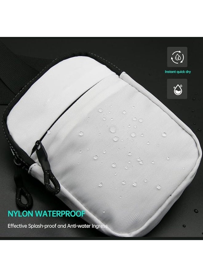 Unisex Sling Bag, Lightweight Water Resistant Crossbody Chest Bag with Adjustable Strap for Men Women, White - Image 4