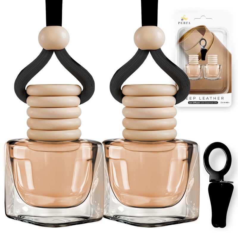 Perfa Leather Musk Car Air Freshener Hanging Car Freshener with Vent Clip New Car Fragrance SlowRelease Aroma Technology Adjustable Scent Intensity Premium Interior Accessories by Perfa - Image 3