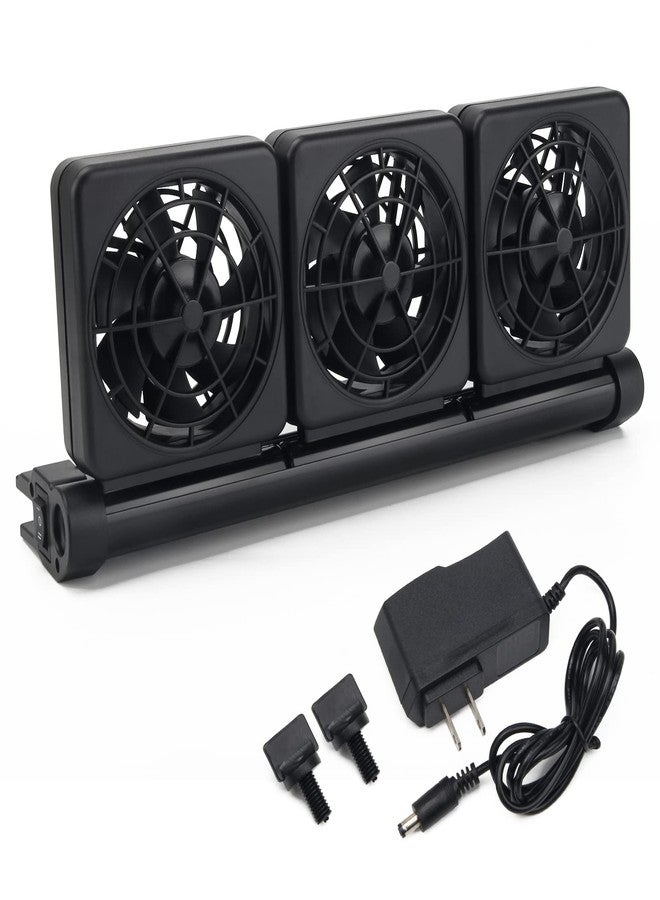 Liveek Aquarium Fan 2 3 4 Heads, Aquarium Chillers Cooling Fan Adjustable Fish Tank Cooling Fan with 2 Wind Speed Fan for Water Tank, Aquarium Tank Chiller (3 Head) - Image 1