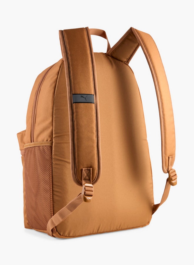PUMA Logo Print School Backpack with Adjustable Shoulder Straps and Zip Closure  - Image 2