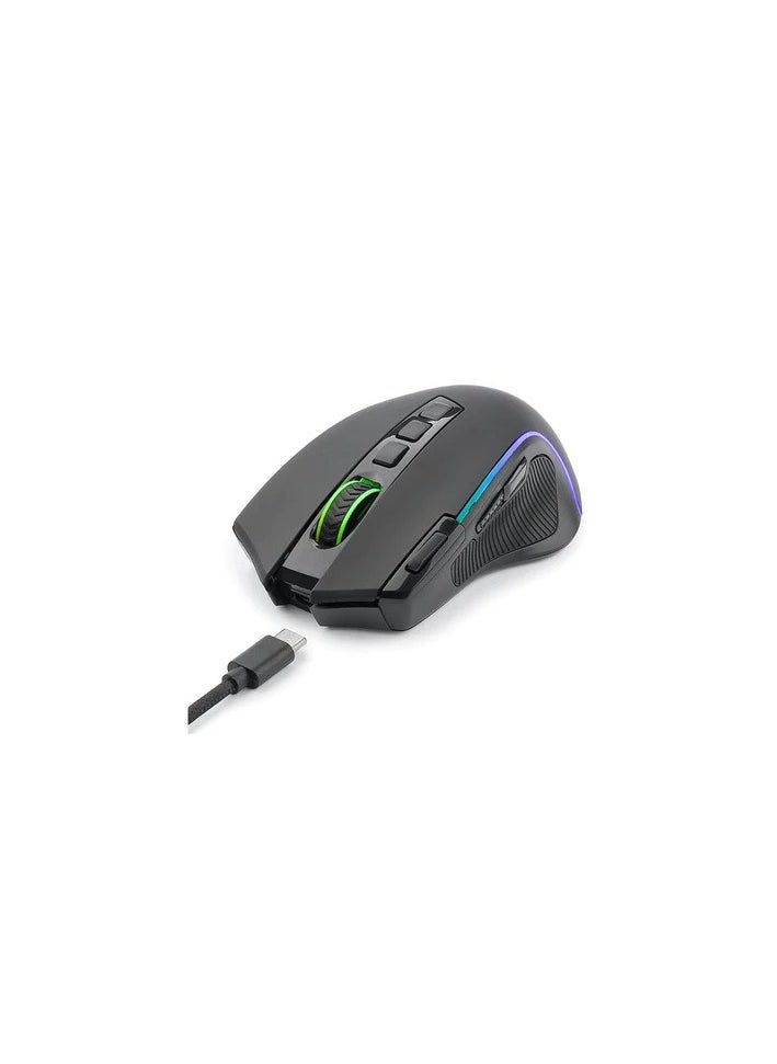 E-YOOSO - E-YOOSO X-11 Wireless RGB Gaming Mouse Rechargeable, 8000 DPI Wired Gaming Mouse, Type C Wired Customize RGB Backlit Mouse with Rapid Fire Key 9 Programmable Buttons Mouse with Macro Programming - Image 1