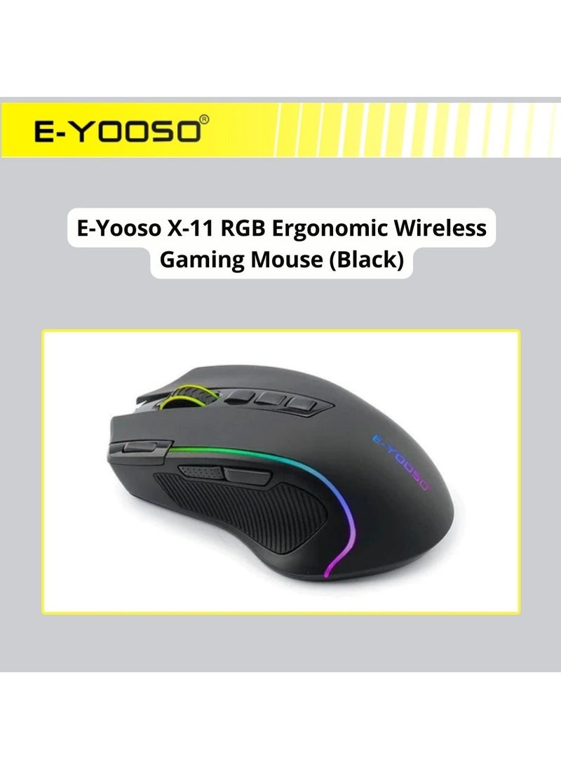 E-YOOSO - E-YOOSO X-11 Wireless RGB Gaming Mouse Rechargeable, 8000 DPI Wired Gaming Mouse, Type C Wired Customize RGB Backlit Mouse with Rapid Fire Key 9 Programmable Buttons Mouse with Macro Programming - Image 1
