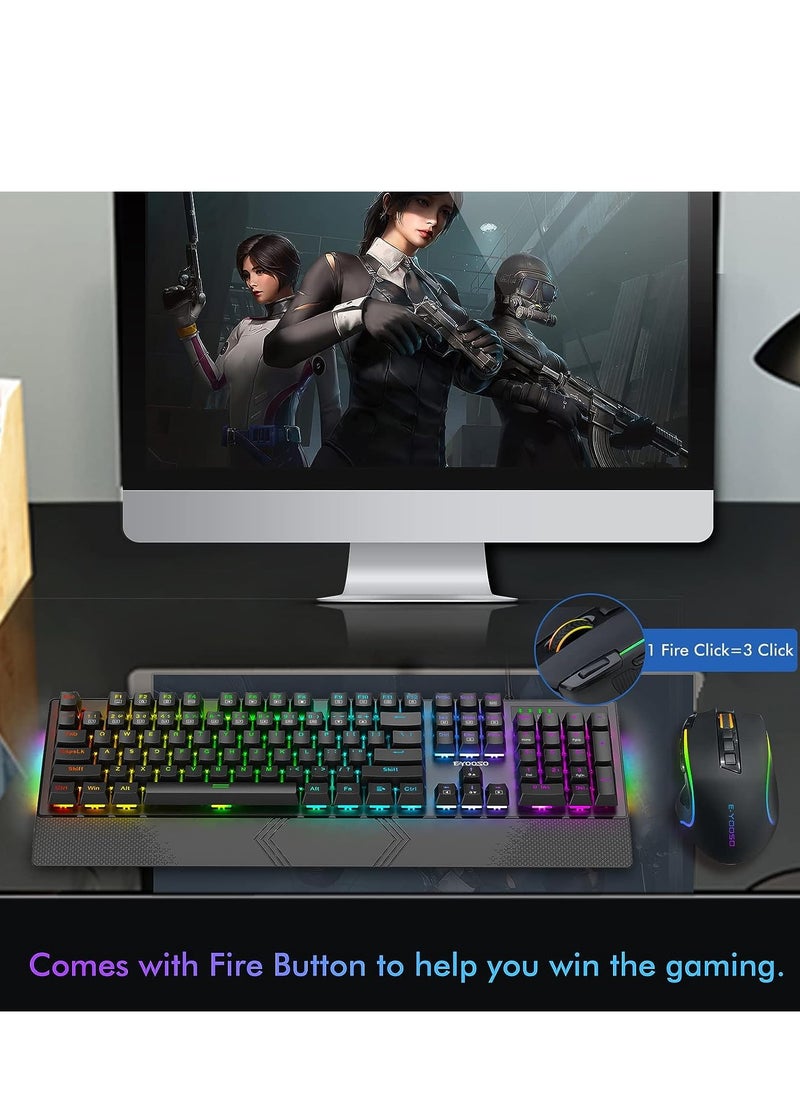 E-YOOSO - E-YOOSO X-11 Wireless RGB Gaming Mouse Rechargeable, 8000 DPI Wired Gaming Mouse, Type C Wired Customize RGB Backlit Mouse with Rapid Fire Key 9 Programmable Buttons Mouse with Macro Programming - Image 1