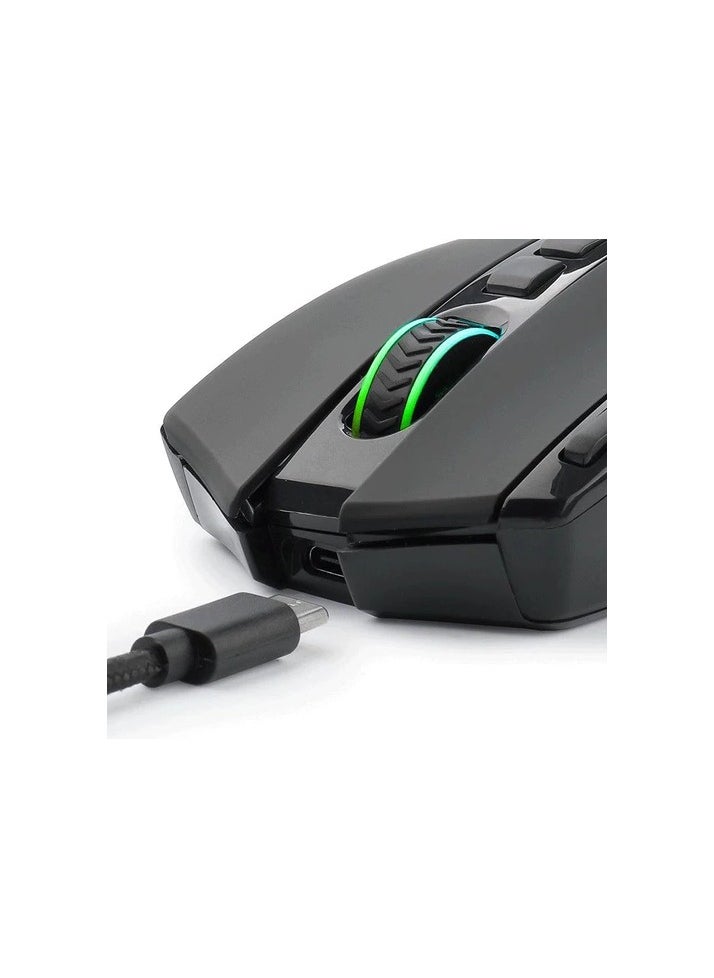 E-YOOSO - E-YOOSO X-11 Wireless RGB Gaming Mouse Rechargeable, 8000 DPI Wired Gaming Mouse, Type C Wired Customize RGB Backlit Mouse with Rapid Fire Key 9 Programmable Buttons Mouse with Macro Programming - Image 1