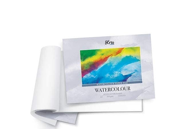 Arto x Fabriano Studio Watercolour Paper, 25% Cotton, (300gsm Cold Pressed, A4, Pad), White (CR37129)