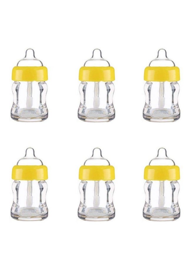 lasenersm - 6 Pieces Empty Lip Gloss Tubes Reusable Lip Gloss Containers Milk Bottle Shaped Lips Gloss Tube 7 Ml Empty Refillable Lips Gloss Bottles Diy Cosmetics Lipstick Containers Yellow - Image 1