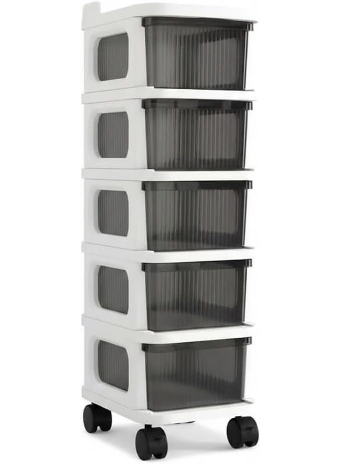 وحدة تنظيم منزلية متعددة الاستخدام – خزانة تخزين عملية توفر مساحة إضافية وترتيب مثالي للغرف والمطبخ والحمام HR (5 دور) - Image 2
