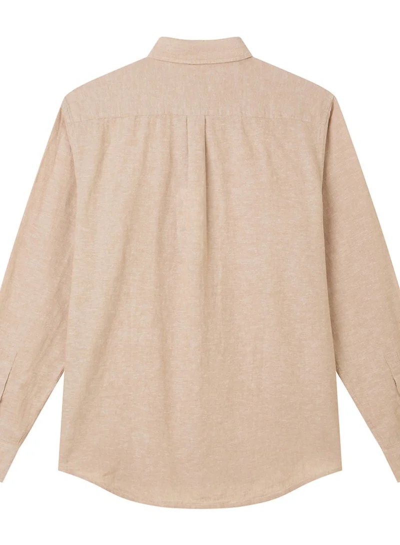 GIORDANO  Men's Slim Linen Cotton Solid Shirt for Men | Best Price UAE