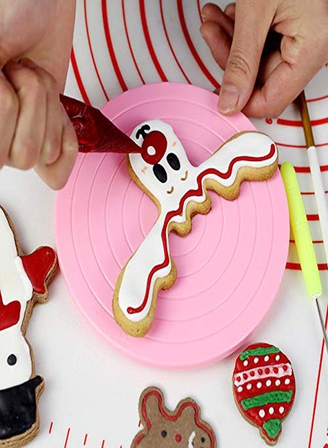 Aprildecember Pink Cookie Decorating Turntable, Rotating Cake Turntable Stand Baking Decor Plate - Image 2