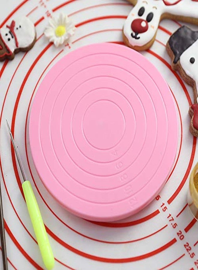 Aprildecember Pink Cookie Decorating Turntable, Rotating Cake Turntable Stand Baking Decor Plate - Image 3
