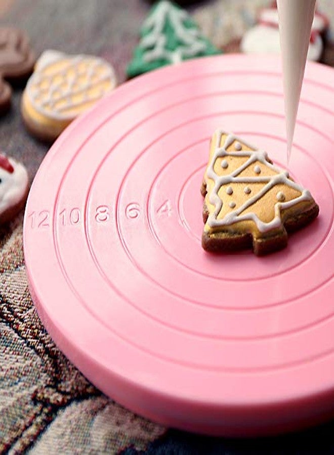 Aprildecember Pink Cookie Decorating Turntable, Rotating Cake Turntable Stand Baking Decor Plate - Image 1