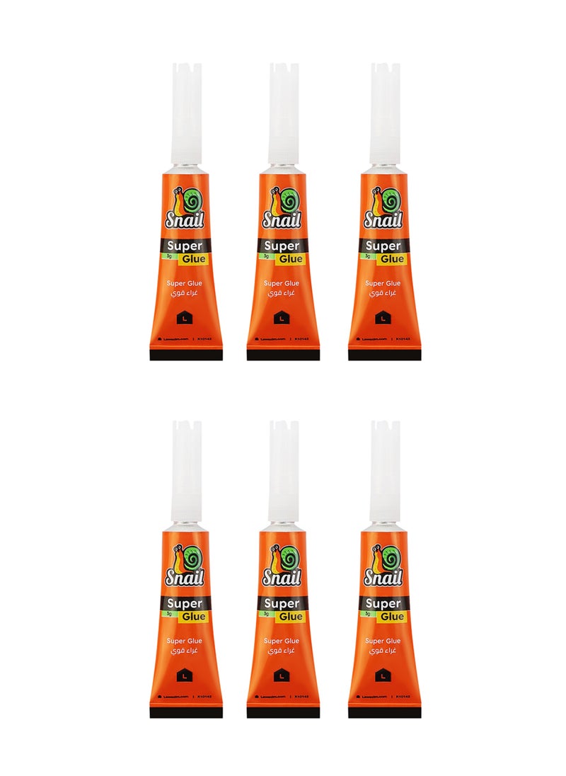 LAWAZIM - Super Glue -6 Pieces- Fine Tip Transparent Quick Bonding Instant Adhesive on Metal Plastic Wood Glass Ceramic Rubber Leather Fabric Paper and Jewelry - For DIY House Repairs and Professional - Image 1