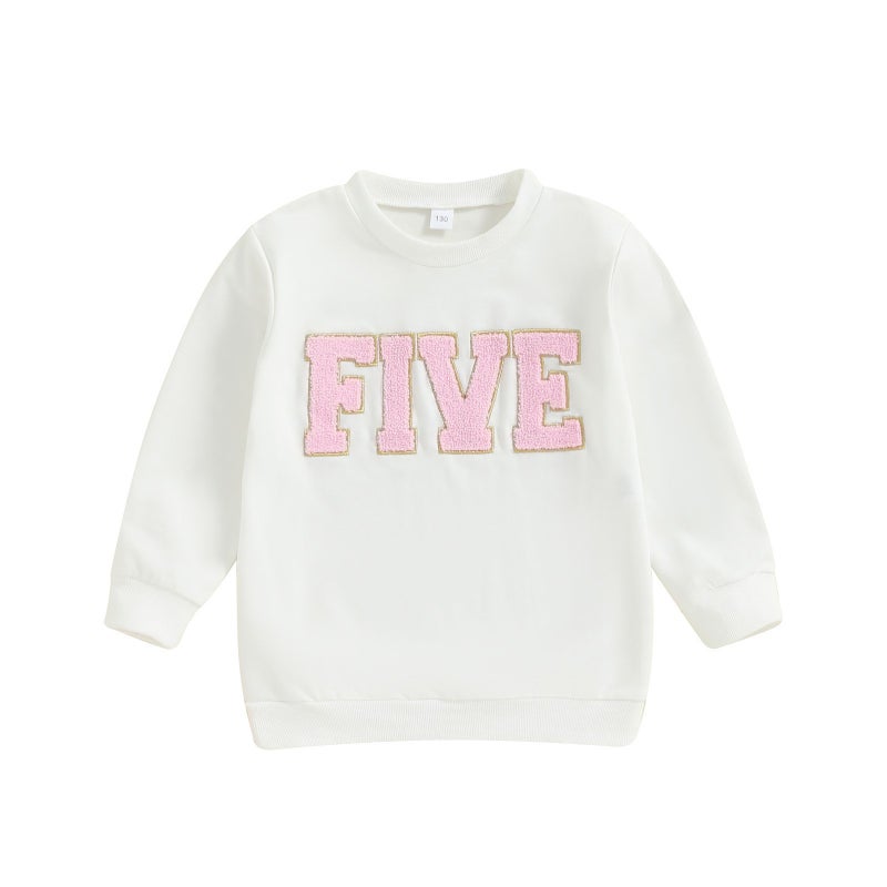 Children''s clothing a generation of foreign trade autumn girls 1-6 years old letters embroidered long sleeve sweater T-shirt - Image 1