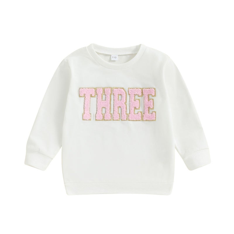 Children''s clothing a generation of foreign trade autumn girls 1-6 years old letters embroidered long sleeve sweater T-shirt - Image 5