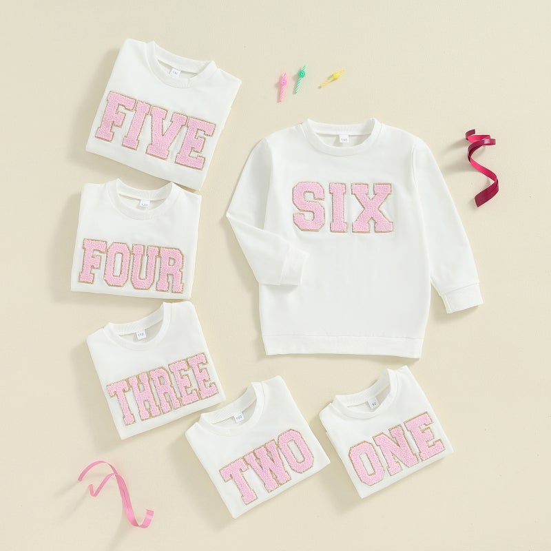 Children''s clothing a generation of foreign trade autumn girls 1-6 years old letters embroidered long sleeve sweater T-shirt - Image 2