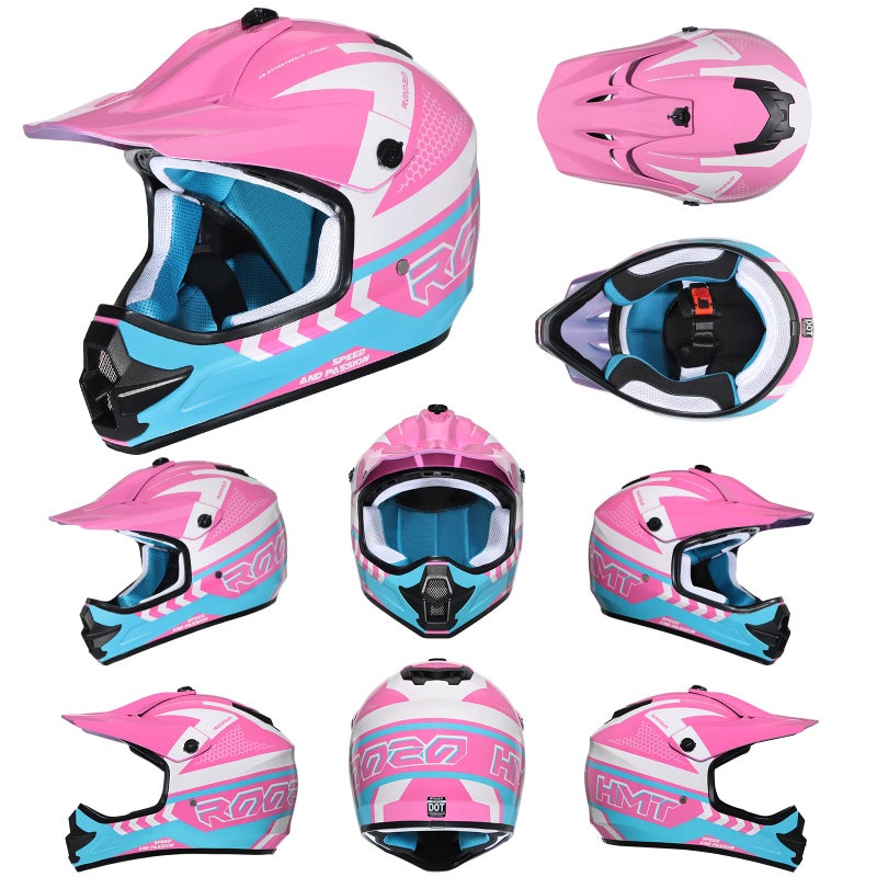 ROOZO Youth Kids Dirt Bike Helmet DOT Certified - Full Face Motorcycle Helmet for Off-Road, ATV, Street Riding, Includes Adjustable Goggles & Protective Gloves - Image 3