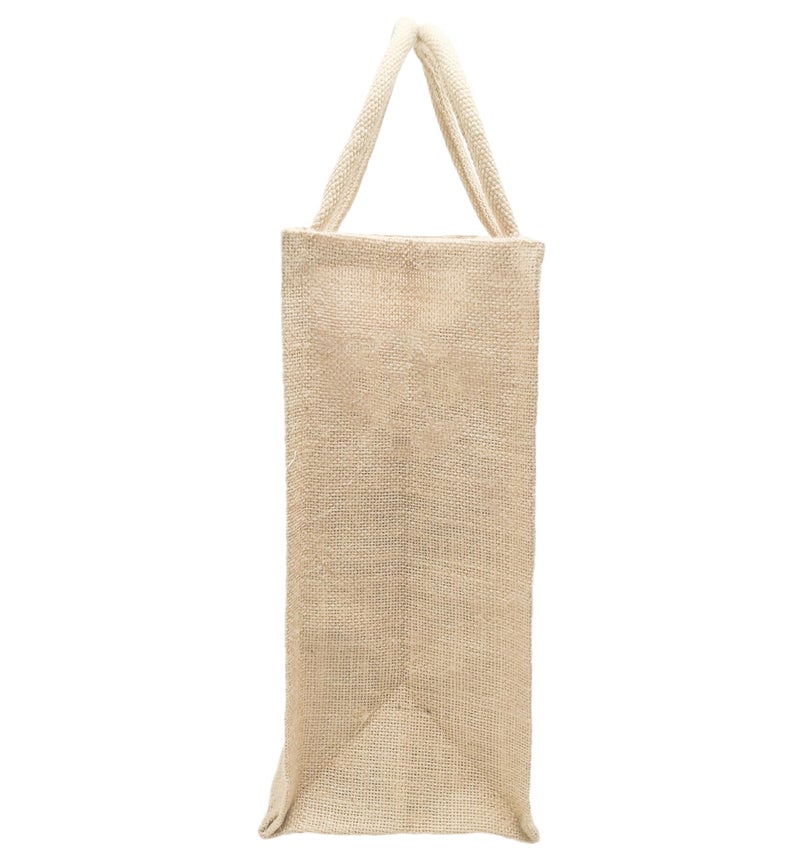 Sangra Multicolour Jute bag for Women and Men Lunch Bag with Zip and Handle (Floral) (Flamingo) - Image 5