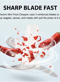 Generic 150ML Portable Food Processor Electric Onion Chopper Mini Garlic Mincer Meat Blender Rechargeable Double Steel Multi-purpose Easy to clean Compatible Kitchen Restaurant Picnic  - Image 5